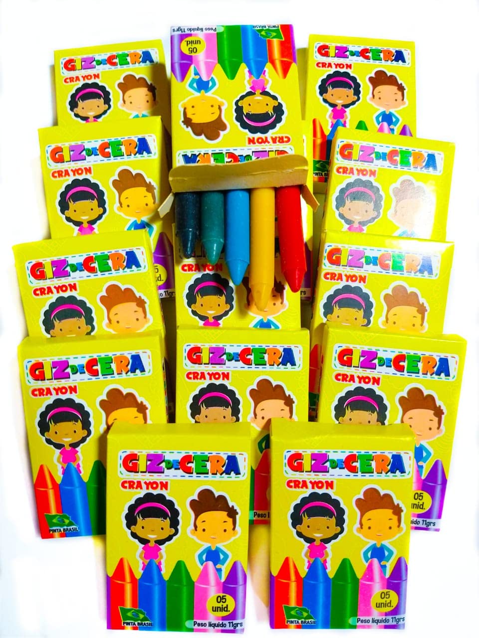 20 Cxs Giz De Cera 5 Cores Mini 5 Cms Lembrancinha | Amazon.com.br
