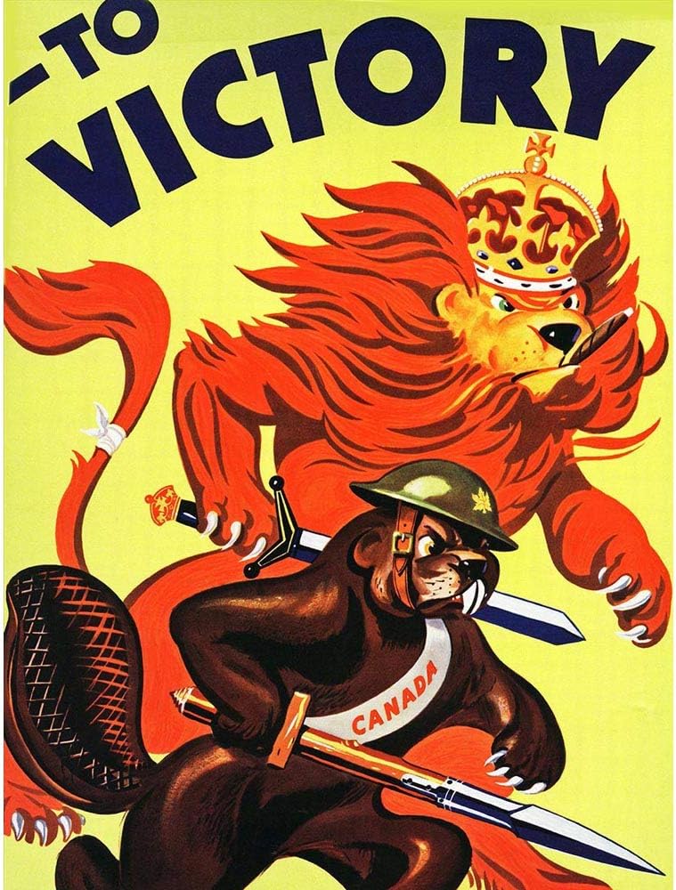 Wee Blue Coo War WWII Canada Victory Lion Beaver Cigar Unframed Wall Art Print Poster Home Decor Premium
