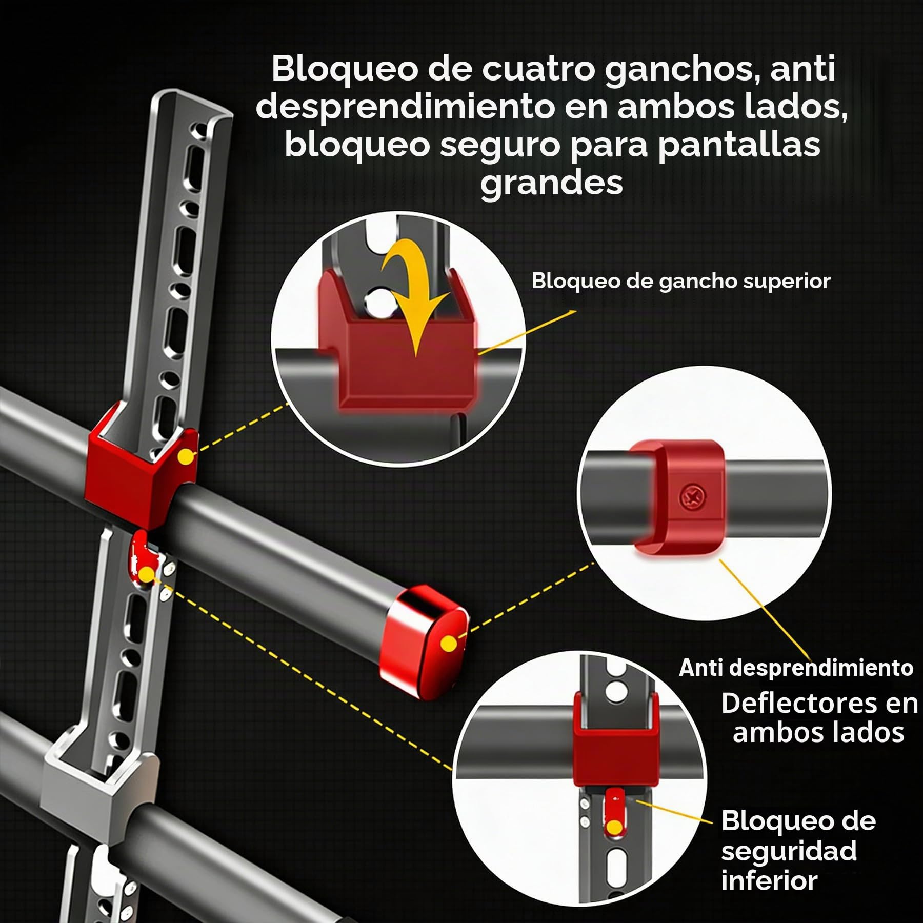 Soporte TV Pared para Pantallas de 55-100 Pulgadas, Ultraplano de 53 mm Soporte Inclinable y Giratorio, con Doble Brazo de Movimiento Completo, MAX VESA 800x600mm DY995