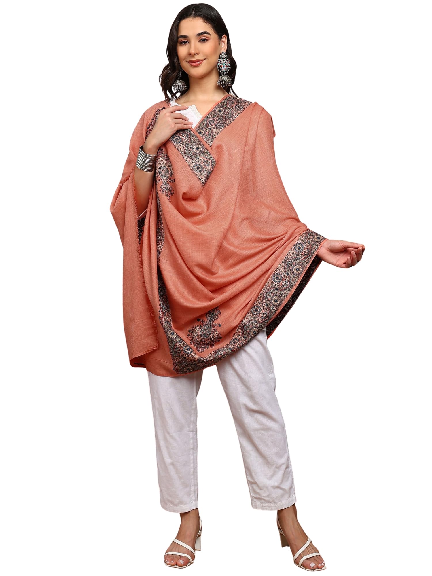 Women Border Nalki Embroidered Shawl-picture-27