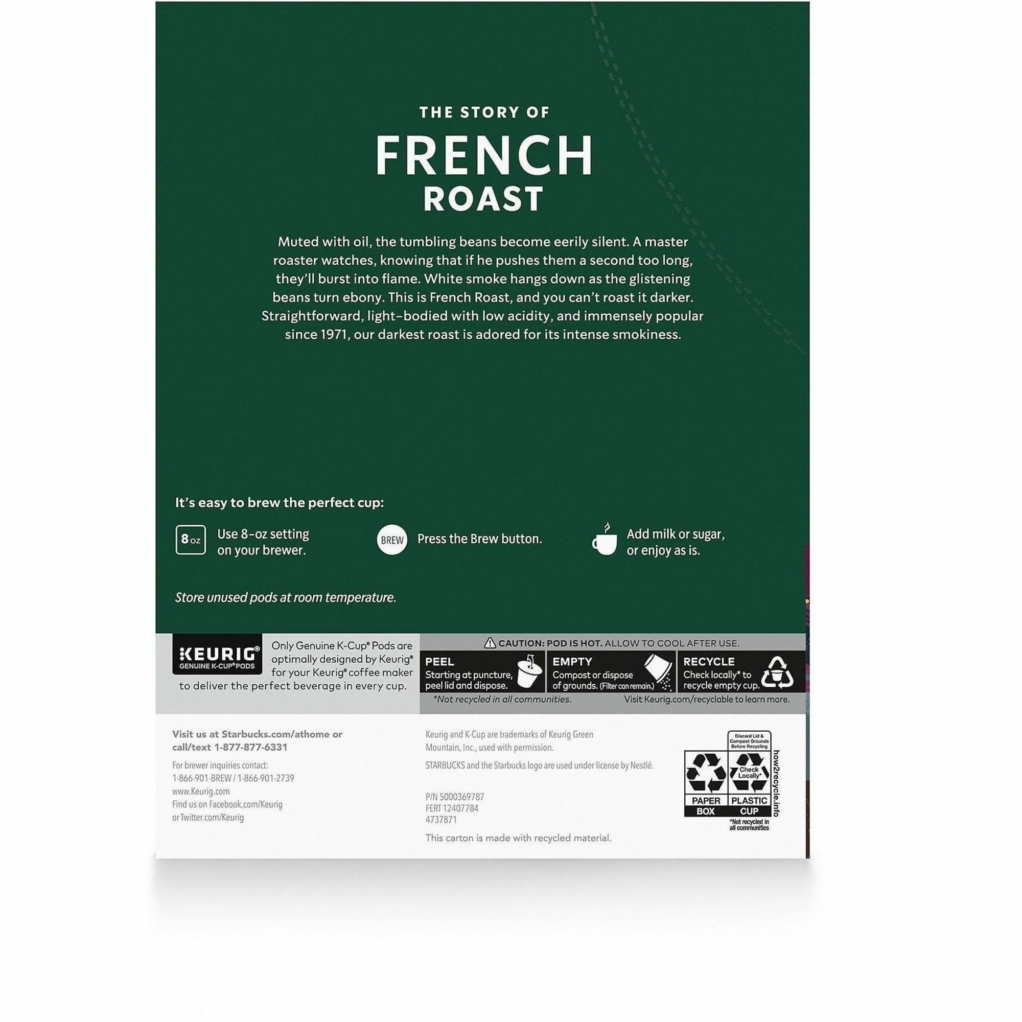 Starbucks French Roast Dark Coffee K-Cups