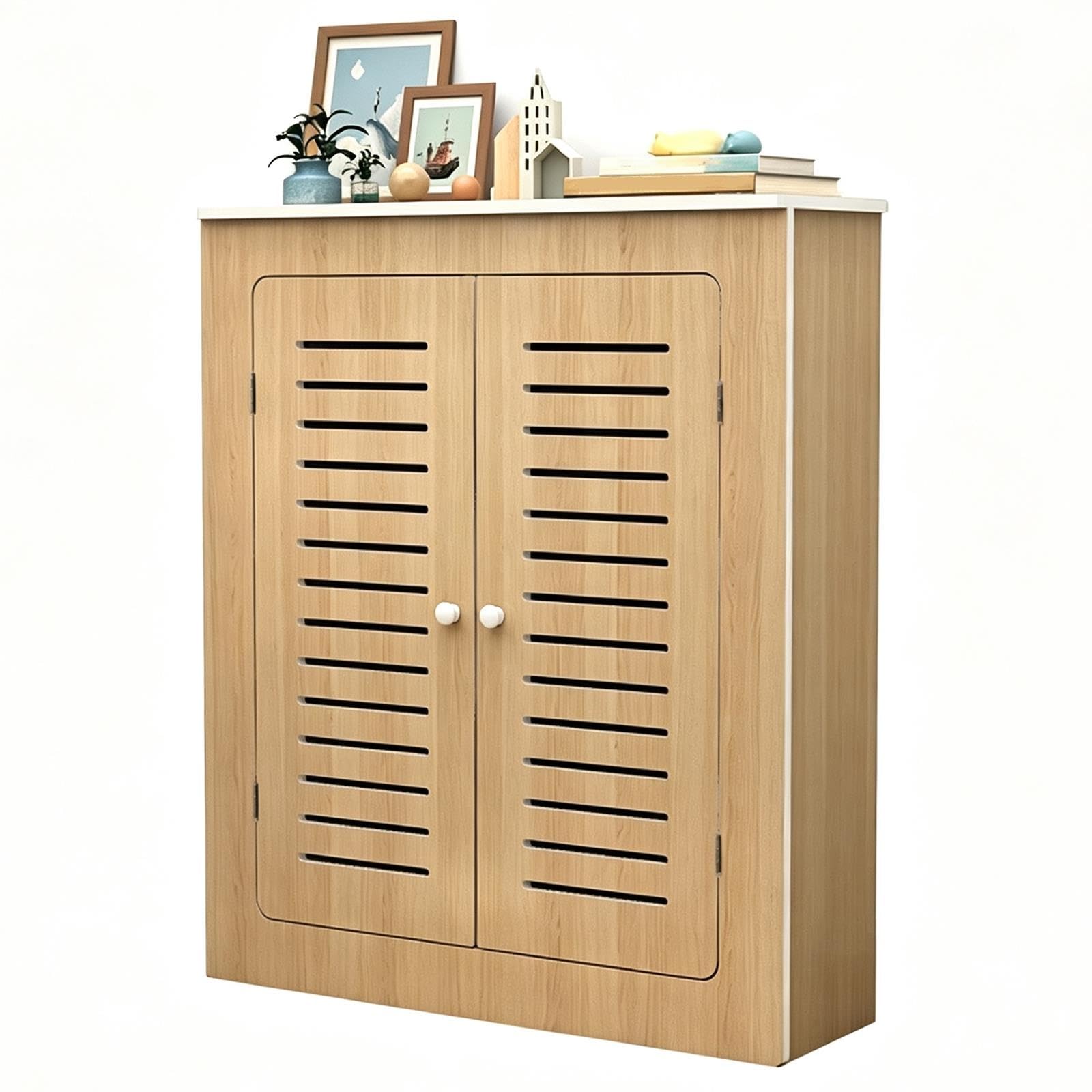 Cubre Radiador Decorativo Efecto Madera PVC Calado Instalación Sencilla