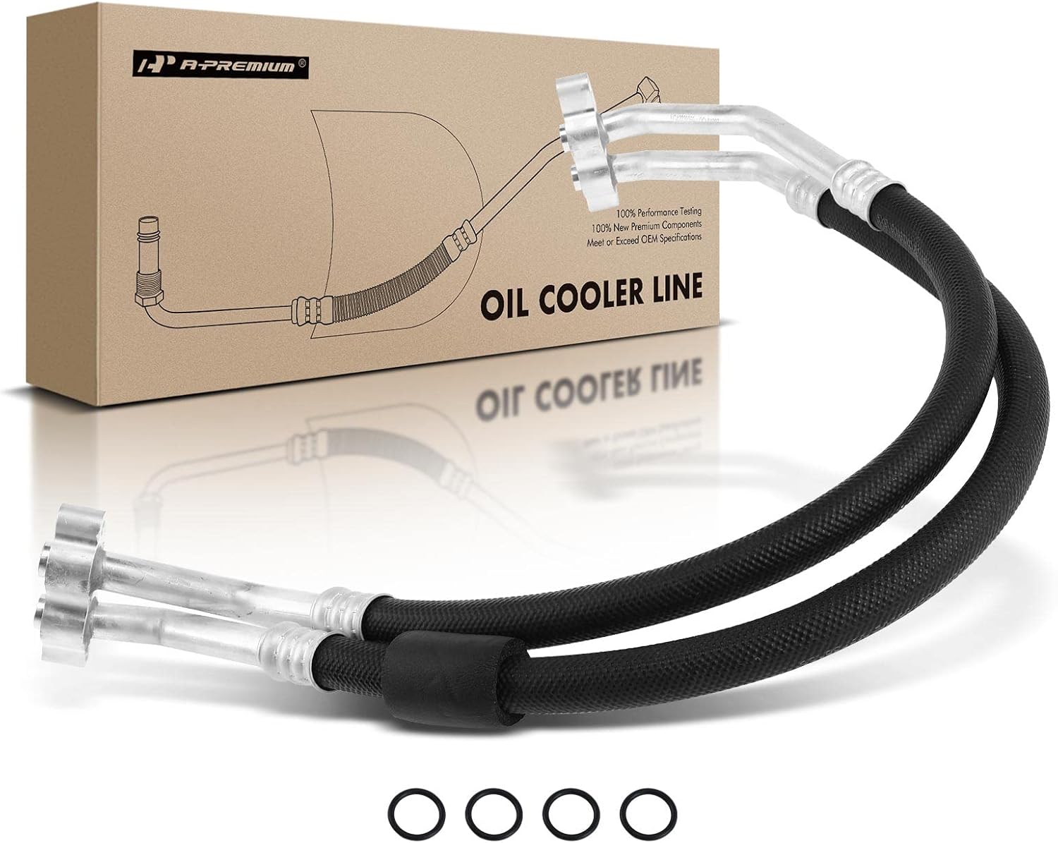 A-Premium Engine Oil Cooler Line Hose Assembly Compatible with Ford F-150 F-250 F-350 Super Duty F-150 Heritage Excursion Expedition Lincoln Navigator 4WD