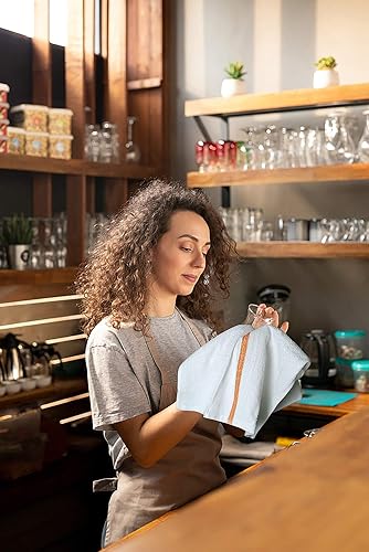 Miniatura 4 de Juego de 60 trapos de cocina de 10 libras, 16 x 19 pulgadas, 100 % algodón, con doble costura, lista para ruta, absorbente, juego de toallas de