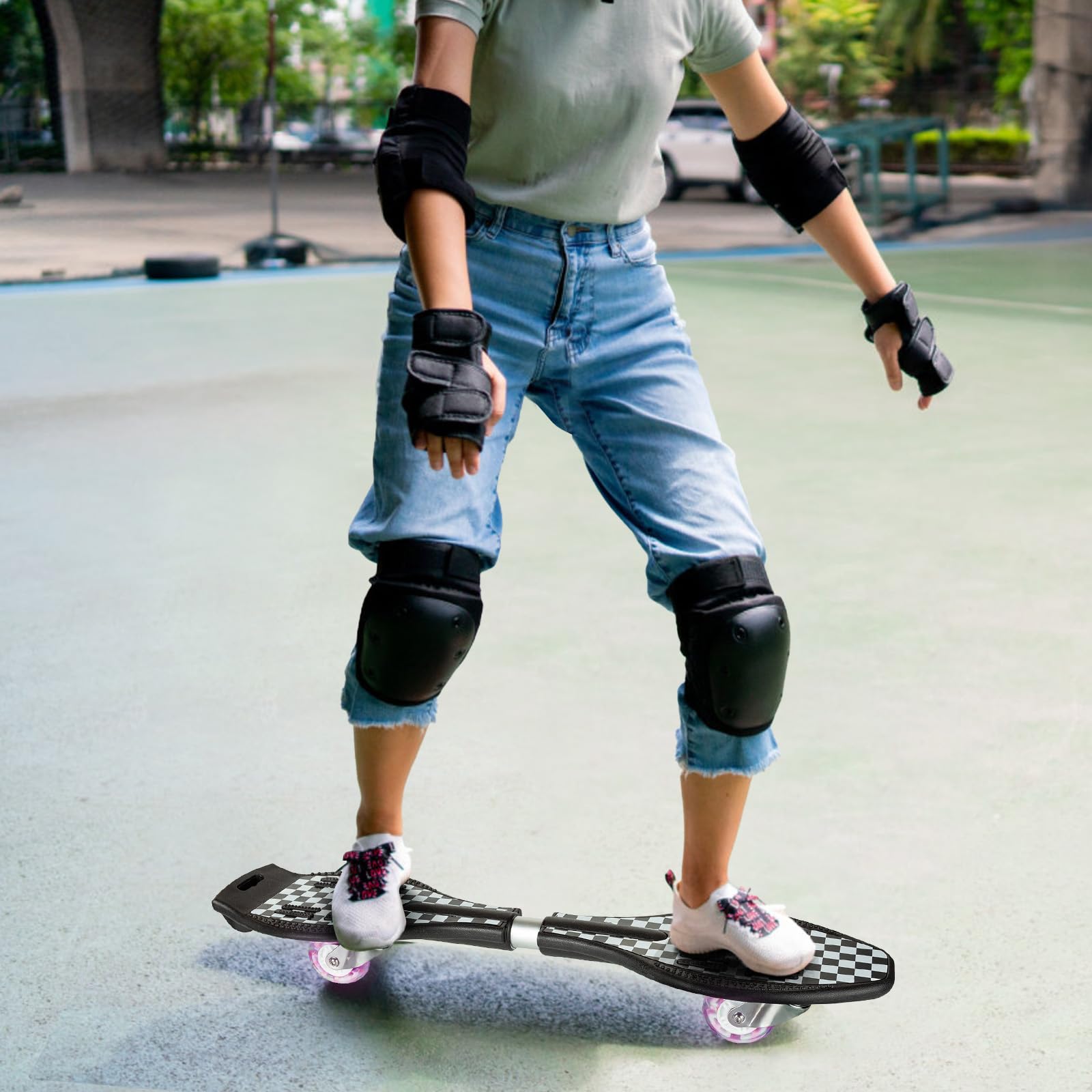 Tabla giratoria, patineta giratoria de 2 ruedas con ruedas de 360 grados, tablero giratorio ligero y duradero para niños, adolescentes y adultos (2) 6