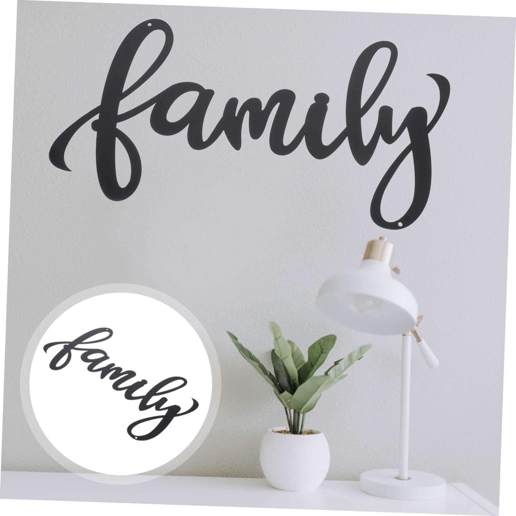 Wandornament Family aus Eisen, Schwarze Wanddekoration