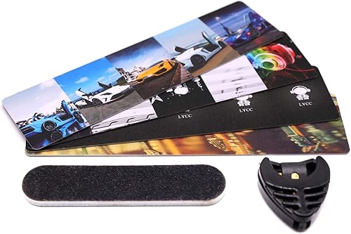 Miniatura 6 de DIY Guitar Pick Punch paquete de regalo de lujo el Premium Guitar Pick Maker Paddle Clip Tiras y una lima para alisar - rojo