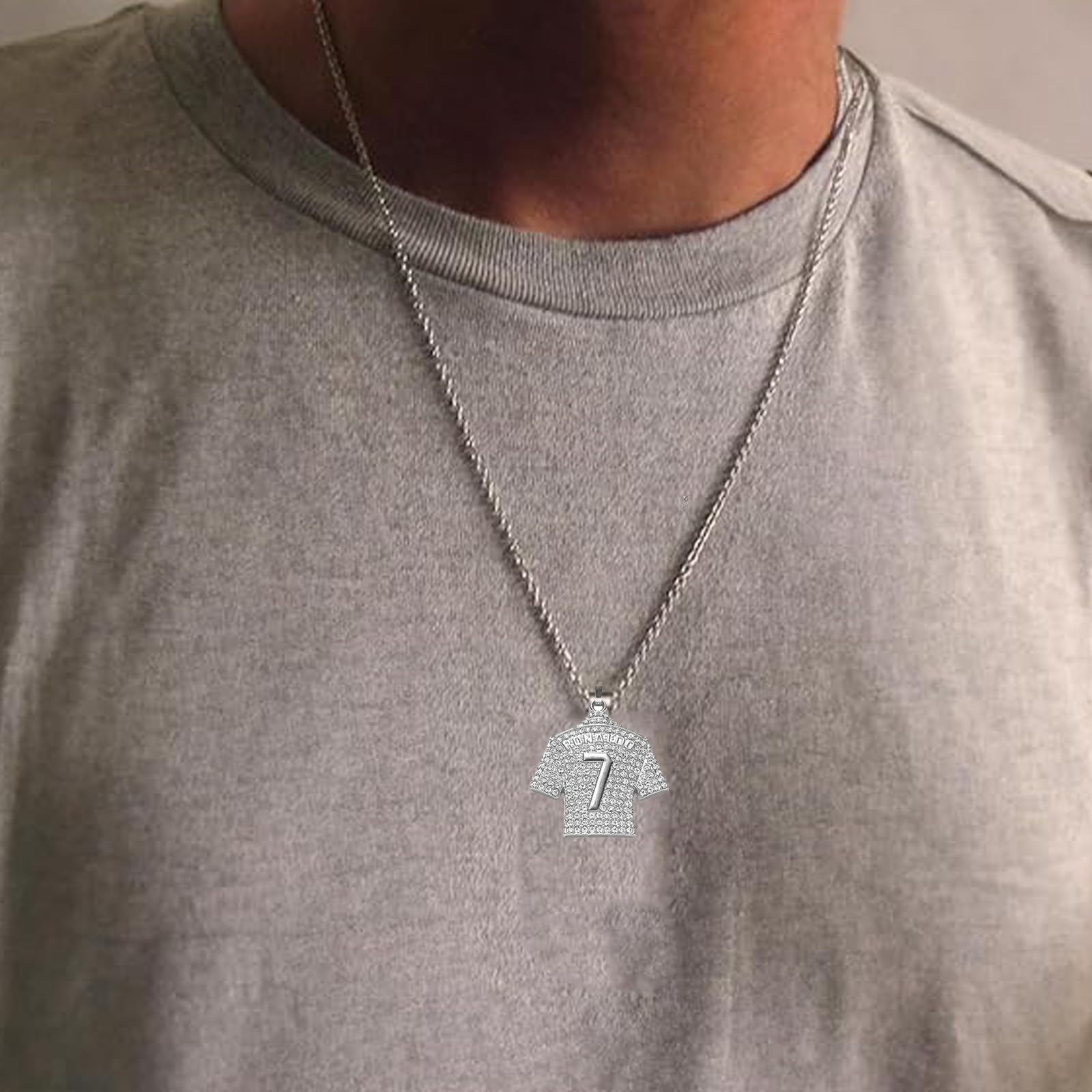 Chaîne et Bracelet de Football pour Garçons - Pendentif Maillot, Collier de Sport pour Cadeau d'Anniversaire
