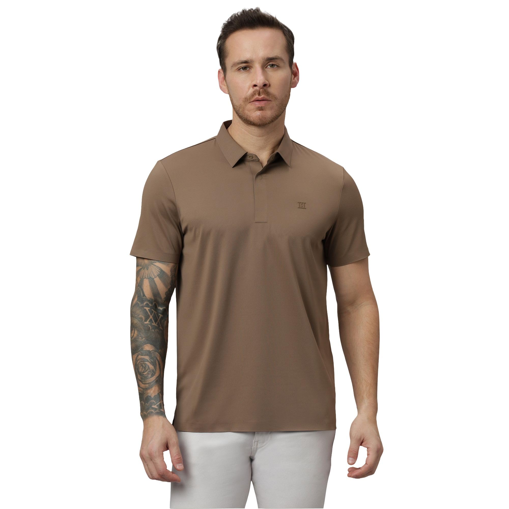 hektor Men’s Bonded Hidden Button Polo Twill–Premium Nylon Polo|Casual Regular Fit Short Sleeve Polo T-Shirt-picture-32