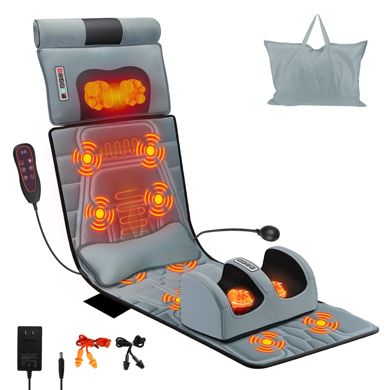 Photo 1 of Full Body Massage Mat with Heat, 12 Vibration Nodes Massage Chair Pad