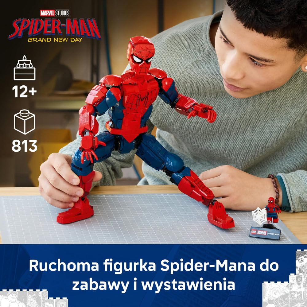 LEGO | Marvel Figurka Spider-Mana 76346 | Kolekcjonerska figurka, Spider-Man: Całkiem nowy dzień, prezent dla fana Marvela 12+, zestaw klocków, 813 elementów