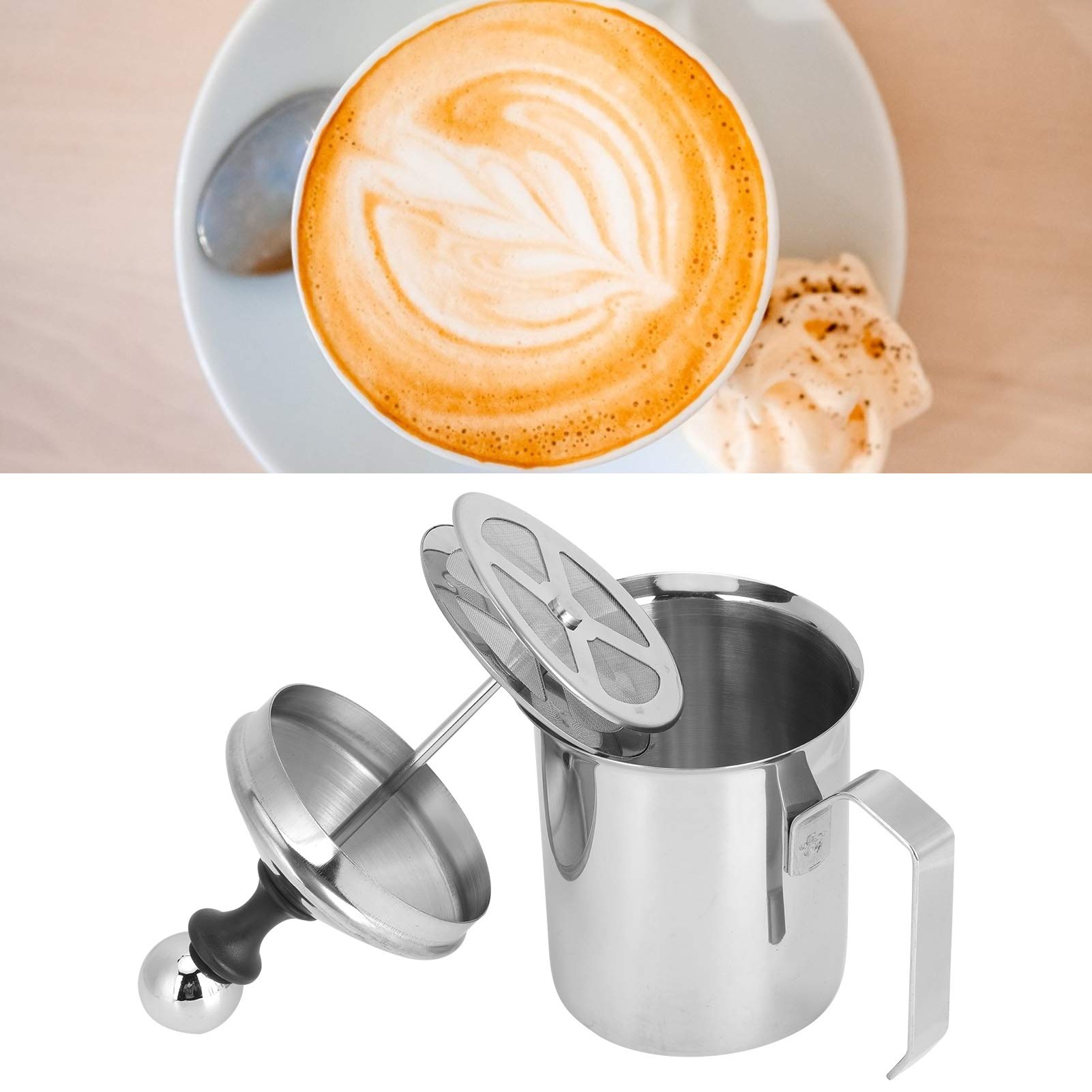Amazon.com: Manual Milk Frother, 14oz/400ml Stainless Steel Milk