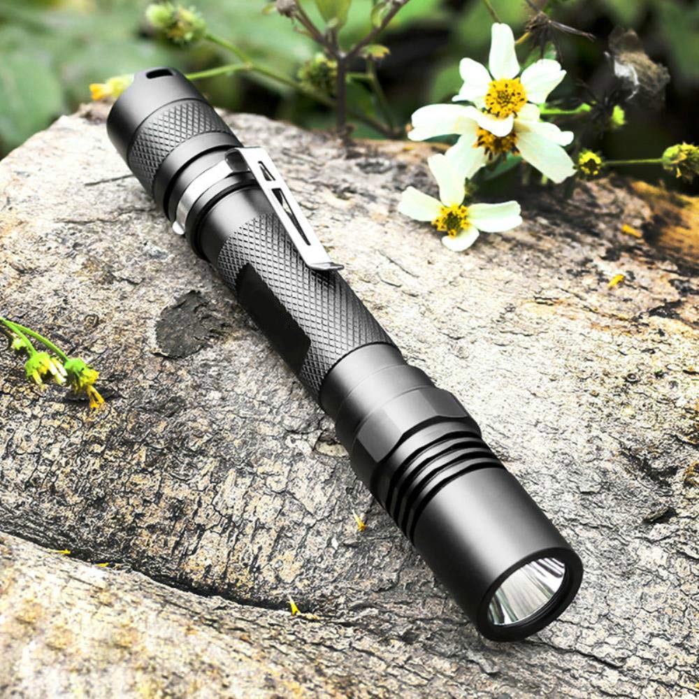 Lampe de poche LED portable AA mini torche compacte et étanche noire