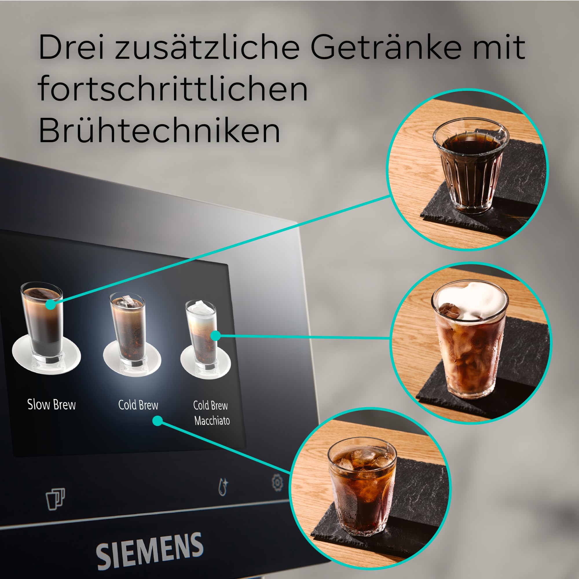 Siemens EQ700 classic Kaffeevollautomat TFT-Display 36 Getränke Cold Brew Silber TP715E17