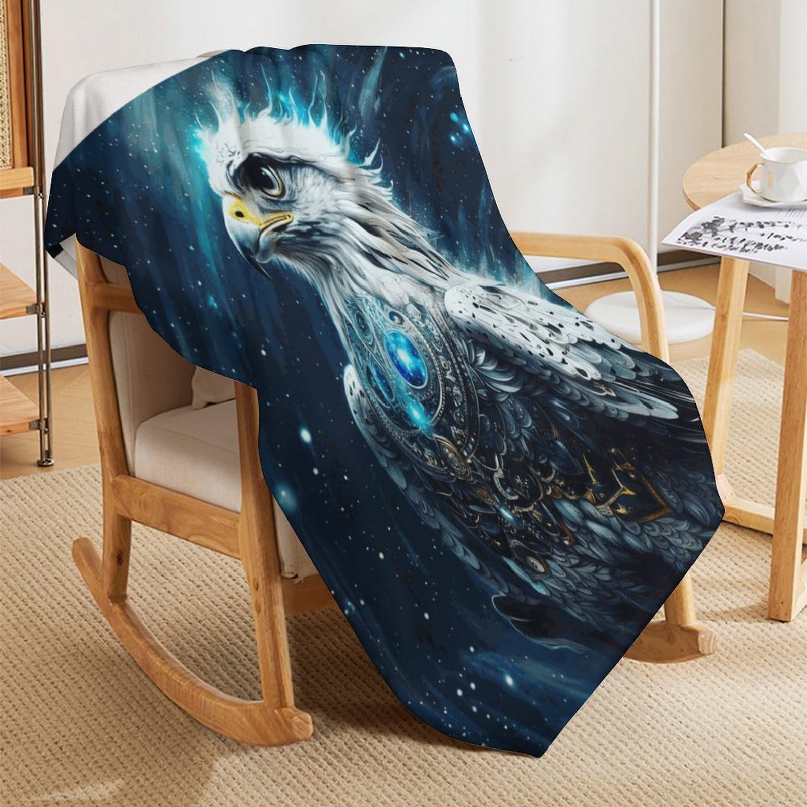 Adler 3D-Digitaldruck Kuscheldecke 100% Flannel 150×200cm
