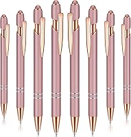 Vista 14 de 8 Pieces Ballpoint Pen with Stylus Tip Black Ink 2 in 1 Stylus Metal 1.0 mm Medium Point Smooth Pen Rainbow Colorful Rubberized Ballpoint for Touch