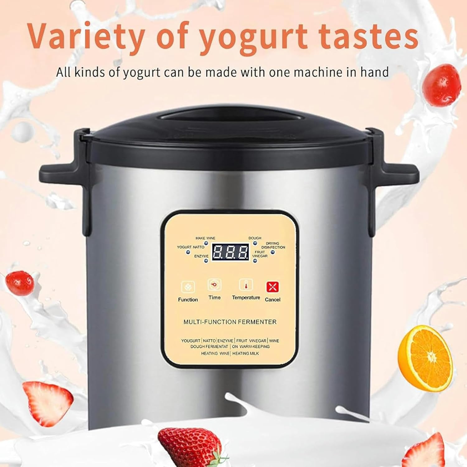 12L Yogurt Fermeator, Intelligent Yogurt, Electric Fermenter, Time and Temperature Control, for Commercial Cuisine, Garlic, Yogurt, Pickle, Sweet Rice Wine