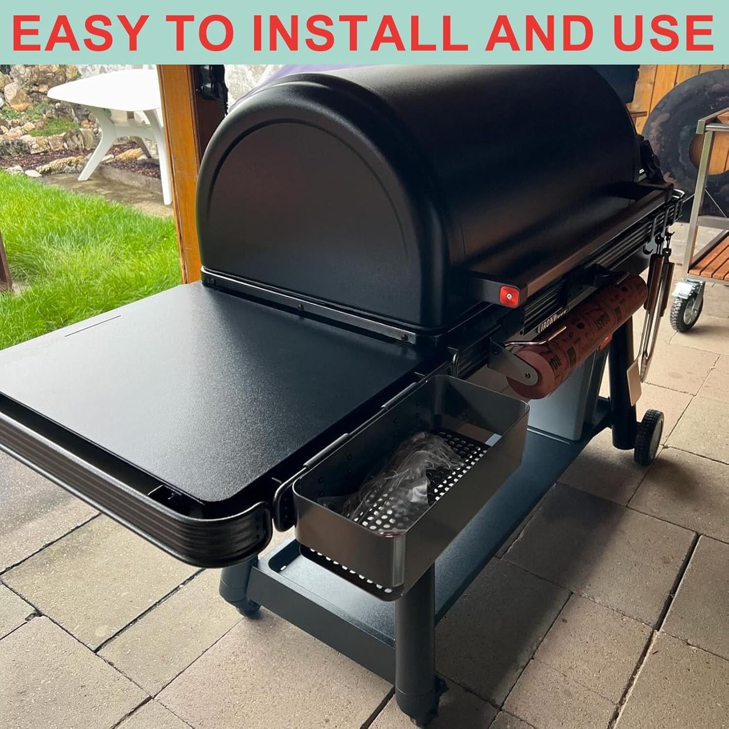 P.A.L. Pop and Lock Accessories for Traeger Flatrock Ironwood Timberline, Timberline XL Ironwood XL, Rail Storage Bin & Hooks for Ironwood 885,Pro 34/22 Series,Pit Boss,Z-grills Containers Accessories