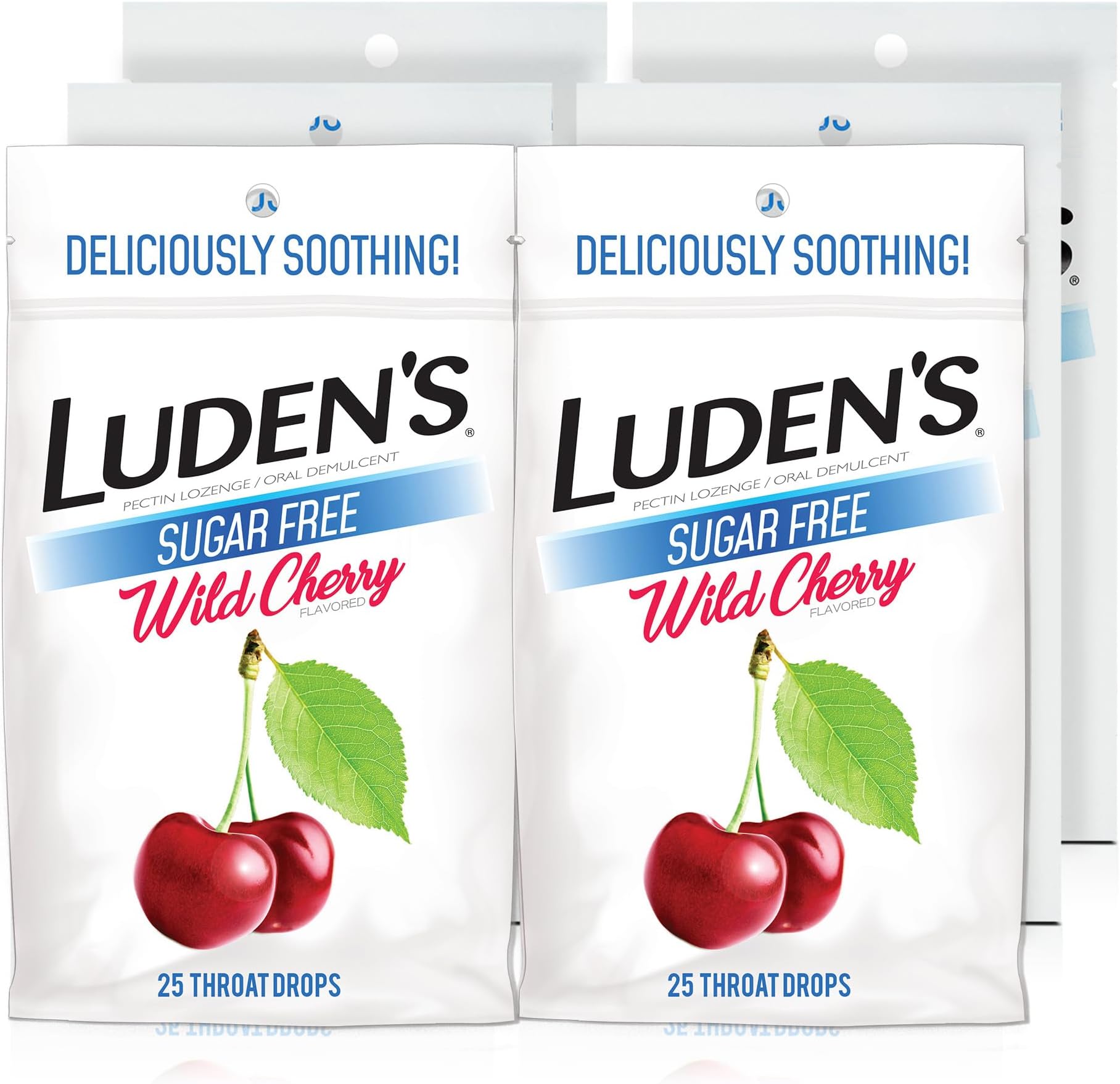 Luden's Deliciously Soothing Throat Drops, Sugar-Free Wild Cherry Flavor, 25 CT, 6 Pack