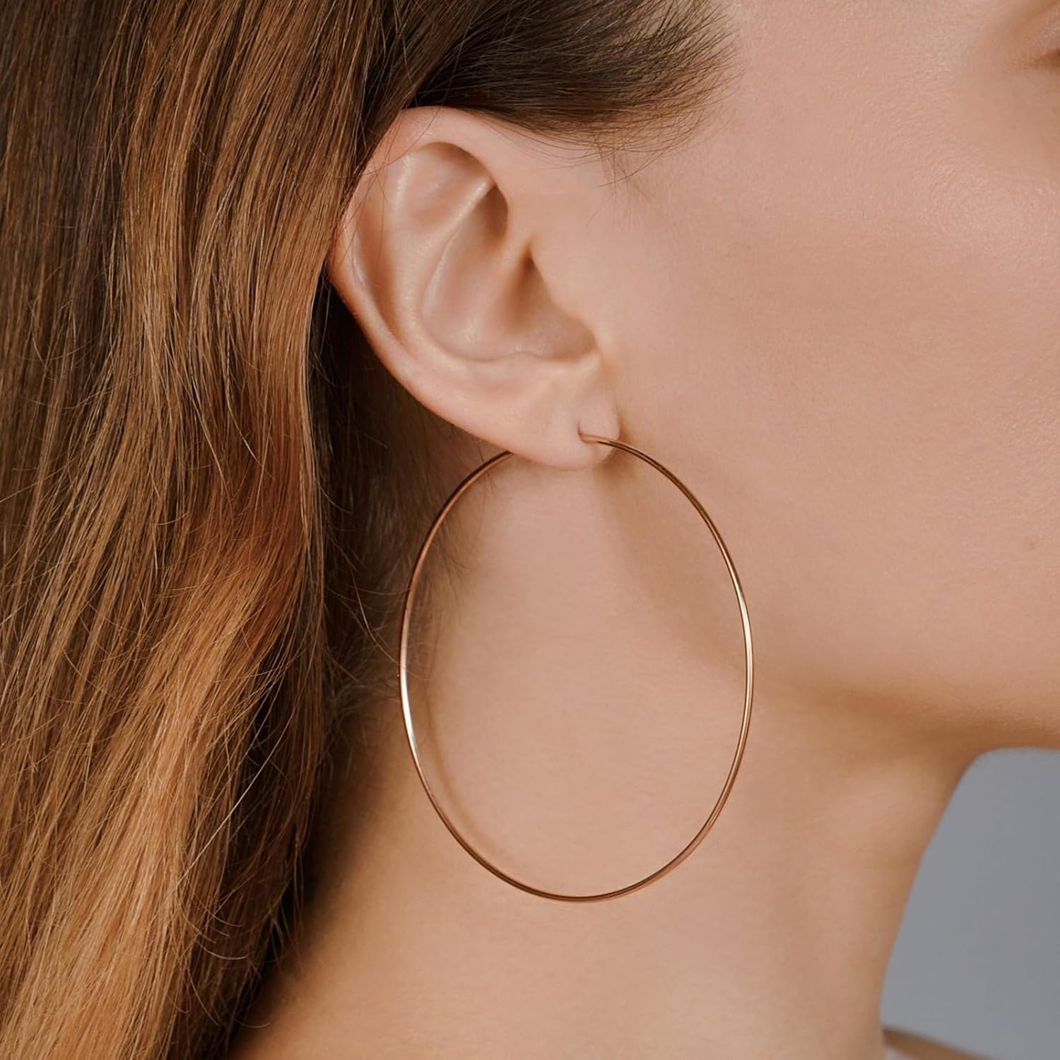Thin Gold Hoop Earrings for Women, 70mm Large Thin Hoop Earrings, Lightweight Big Gold Hoop Earrings for Women Jewelry Gifts - Image 6