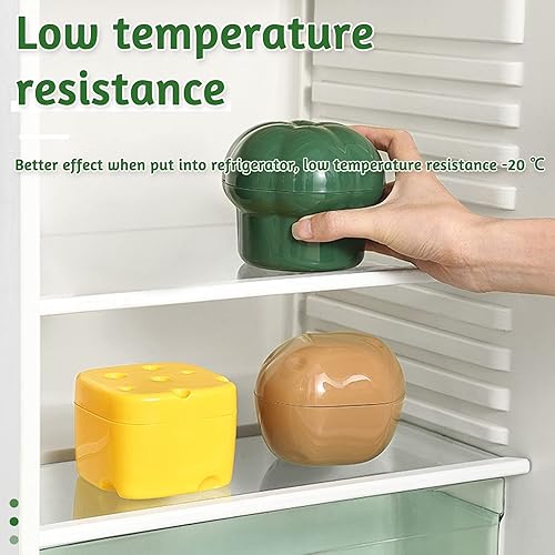 Miniatura 7 de YASYU Contenedores de almacenamiento de alimentos en forma de frutas y verduras para refrigerador, 3 cajas de almacenamiento de plástico selladas