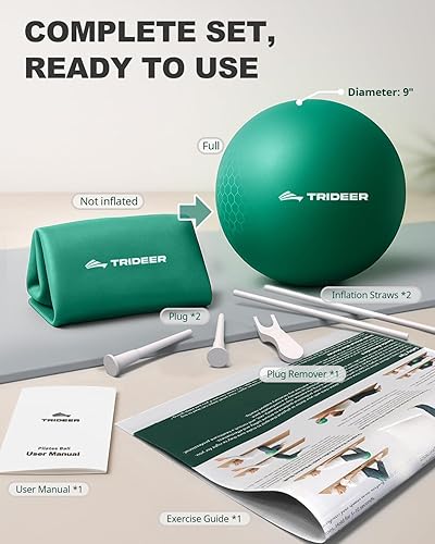 Vista 7 de Trideer Exercise Balls Physical Therapy, 9 Inch Pilates Ball Between Knees for Physical Therapy, Mini Exercise Ball - Yoga Ball, Small Workout Balls