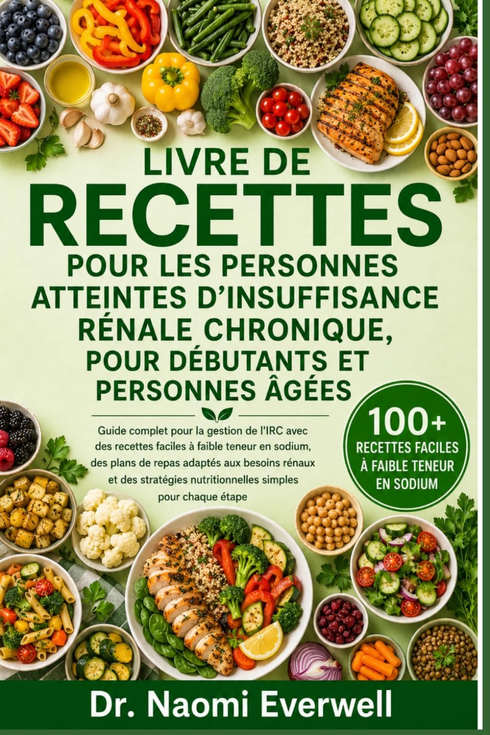 LIVRE DE RECETTES POUR LES PERSONNES ATTEINTES D'INSUFFISANCE RÉNALE CHRONIQUE, POUR DÉBUTANTS ET PERSONNES ÂGÉES: Guide complet pour la gestion de ... plans de repas adaptés aux besoins rénaux et