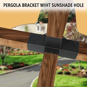 4-Way Right Corner Pergola Brackets Kit,Woodwork Brackets with Post Anchors for 4 x 4(Actual:3.5x3.5) Wood Beams for Patio Pergolas,Gazebos,Log Cabin W/Hardware (4 Pack)...