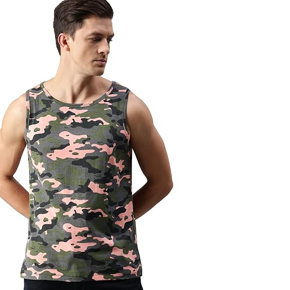 Military Camouflage Sleeveless Slim Fit 