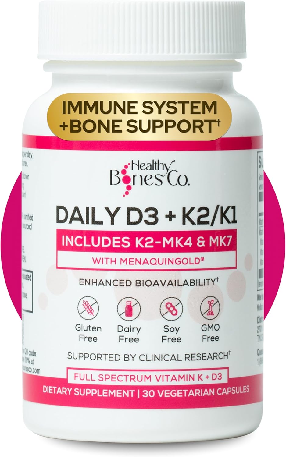 Premium D3 K2 - Full Spectrum Vitamin D3 K2, 2000 IU D3 + MK7 + MK4 + K1, Daily D3 K2 & K1 Supplements - Vitamin D Supports Calcium Absorption for Strong Bones & Immune Health - 30 Capsules