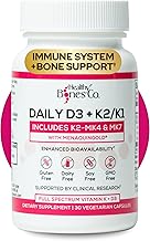 Premium D3 K2 - Full Spectrum Vitamin D3 K2, 2000 IU D3 + MK7 + MK4 + K1, Daily D3 K2 & K1 Supplements - Vitamin D Supports Calcium Absorption for Strong Bones & Immune Health - 30 Capsules