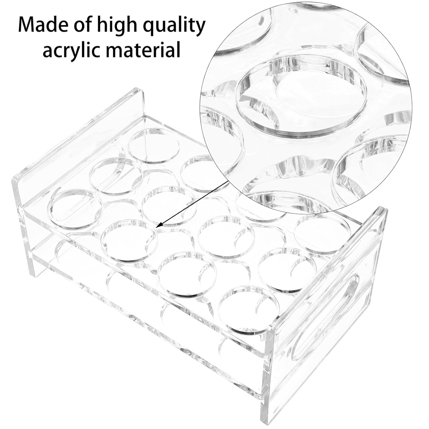 Uonlytech Shot Glass Display Rack Transparent Liquor Cup Holder Acrylic Shot Glass Organizer for Bar Drinkware Storage Portable Reusable Cup Rack 8.93 X 5.47 X 4.09 in