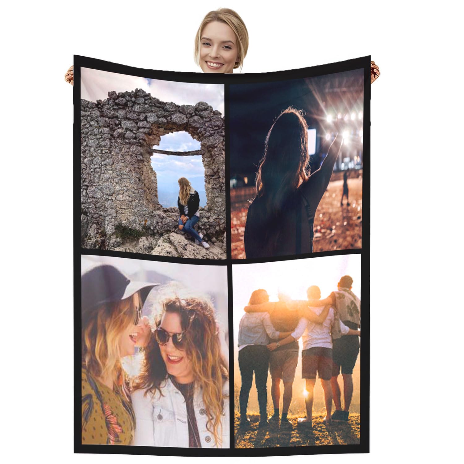 Dmkjdzsw personalised blanket，custom blanket， Soft Cosy Custom Blanket for Adults Kids，Personalised Gifts for Mum, Dad, Boyfriend-D-130 * 150CM — image 1