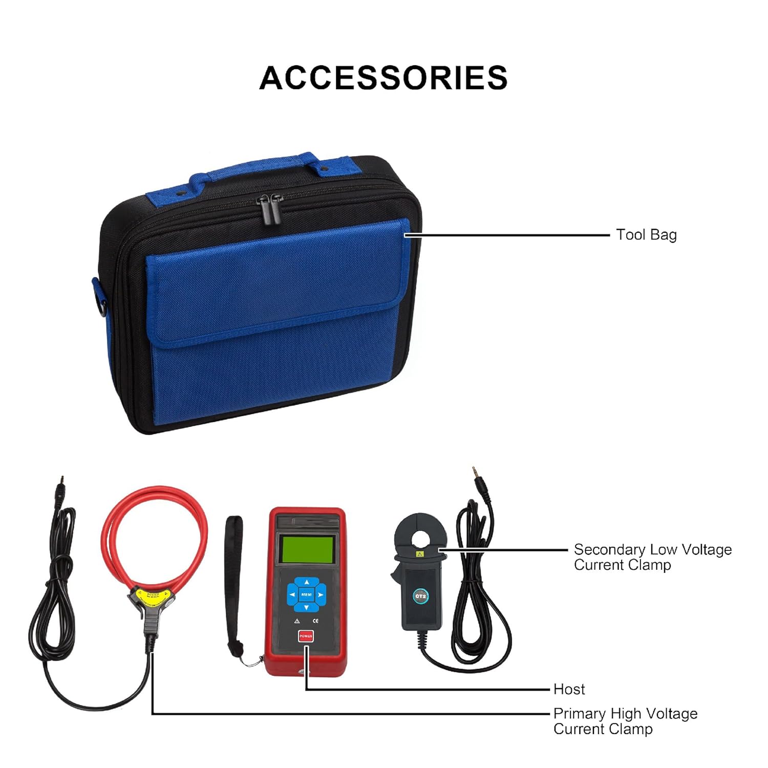 Low Voltage Transformation Ratio Tester Low Voltage CT Turn Ratio Meter with Primary Current Clamp 0.00A～3000A Secondary Current 0.00mA～5A Variable Ratio 1～9999 Angle Difference Range 0～360°