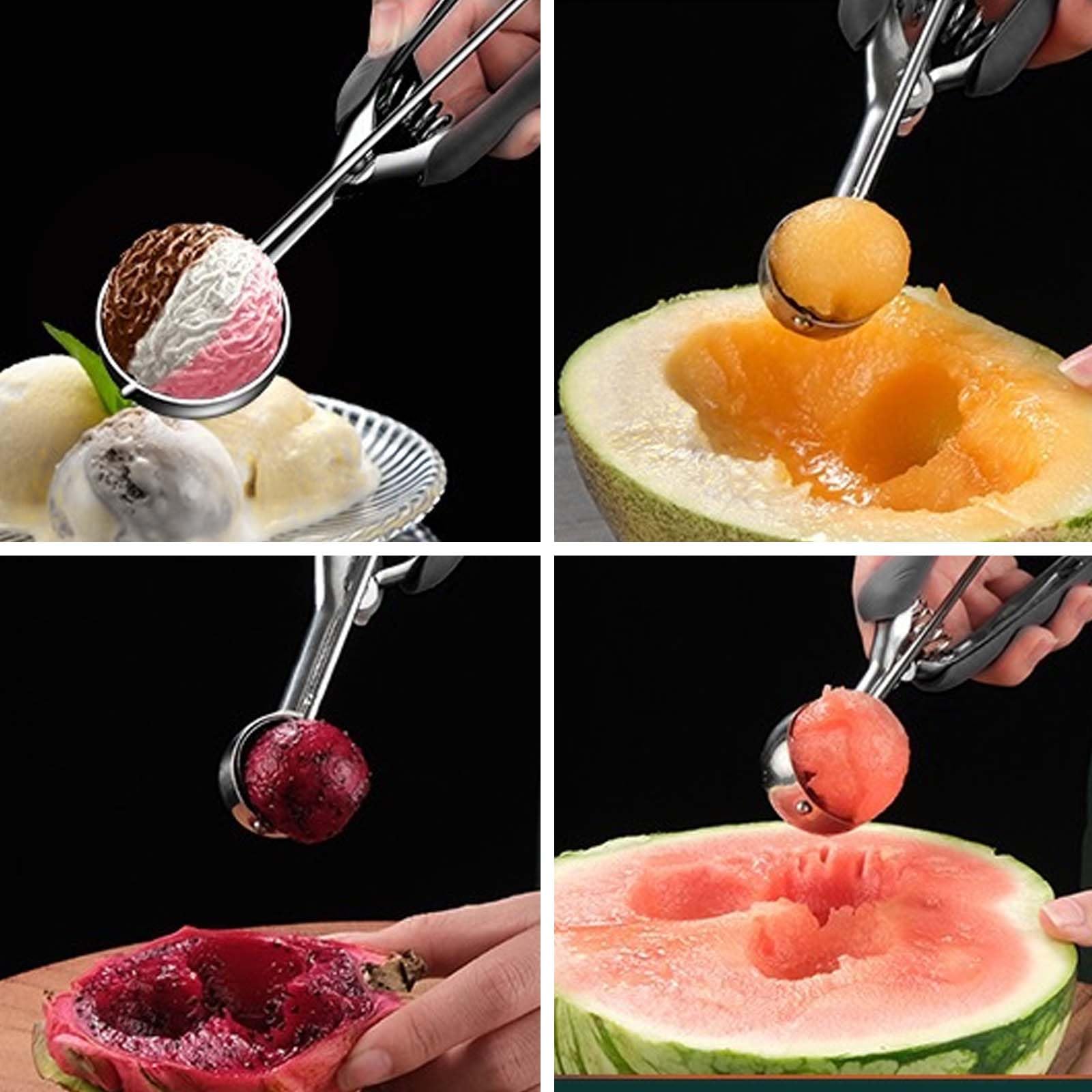 Cuchara Helado, Sacabolas Helado, 5cm, Material de acero inoxidable 304, adecuado para helado, pulpa de fruta, albóndigas, pasteles, masa y bolas de arroz, etc