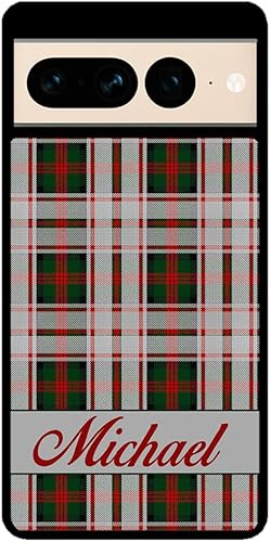 Christmas Tartan Quilt Blanket Personalized Black Rubber Phone Case Compatible With Google Pixel 10, 10 Pro, 10 Pro XL, 9a, 9 Pro, Pixel 9, Pixel 9