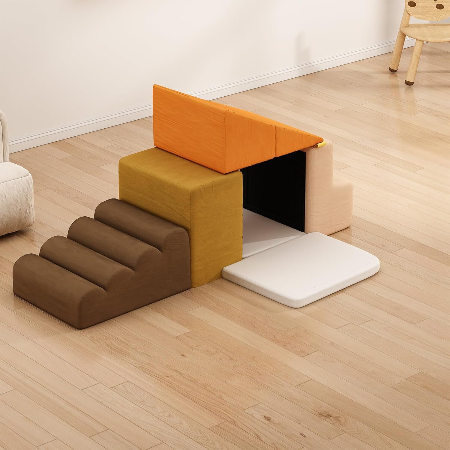 BanaSuper 6-Piece Kids Climbing Foam Blocks Playset - Soft Indoor Activity Toys for Toddlers, Gross Motor Development and Coordination (Colorful)