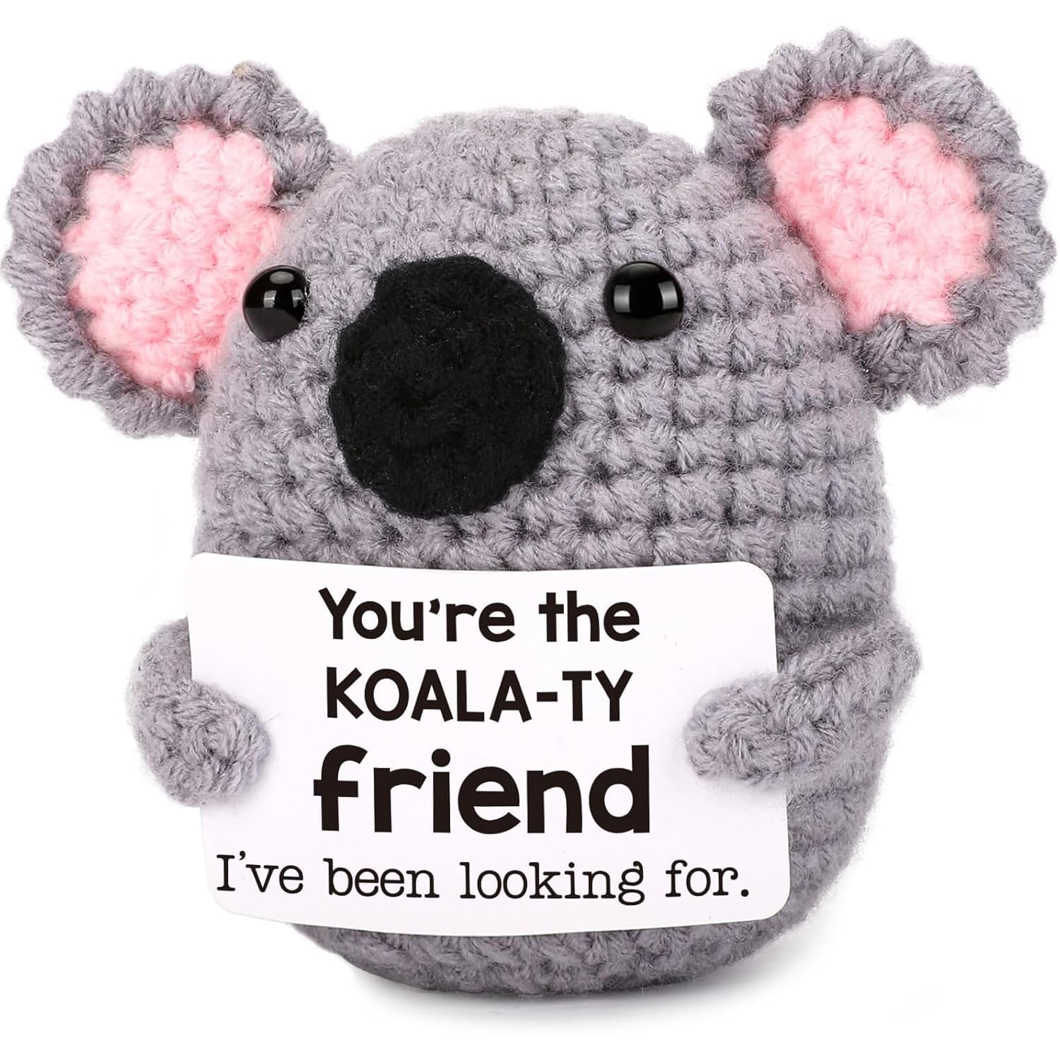Best Friend Birthday Gifts for Women, Mini Funny Handmade Crochet Koala Friendship Galentines Valentines Gifts for Best Friend BFF Soul Sister Bestie, Emotional Long Distance Friends Gift for Her