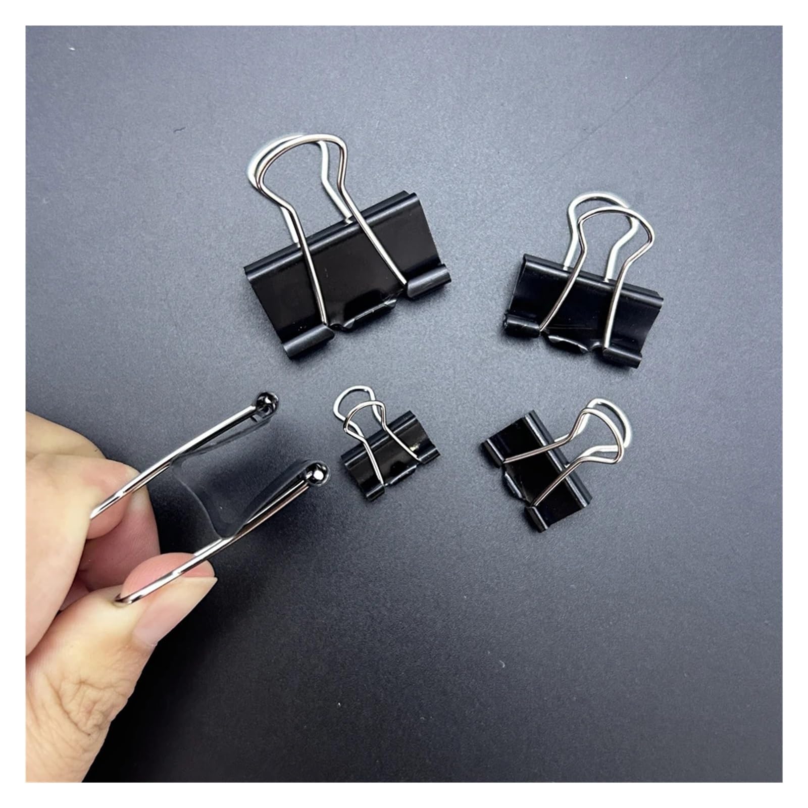 Fermagli Per Raccoglitori 36 graffette metalliche pieghevoli nere | Note Carta da lettere Morsetti for documenti Morsetti for test di biglietti Cancelleria for ufficio domestico(36 Pcs 32mm)