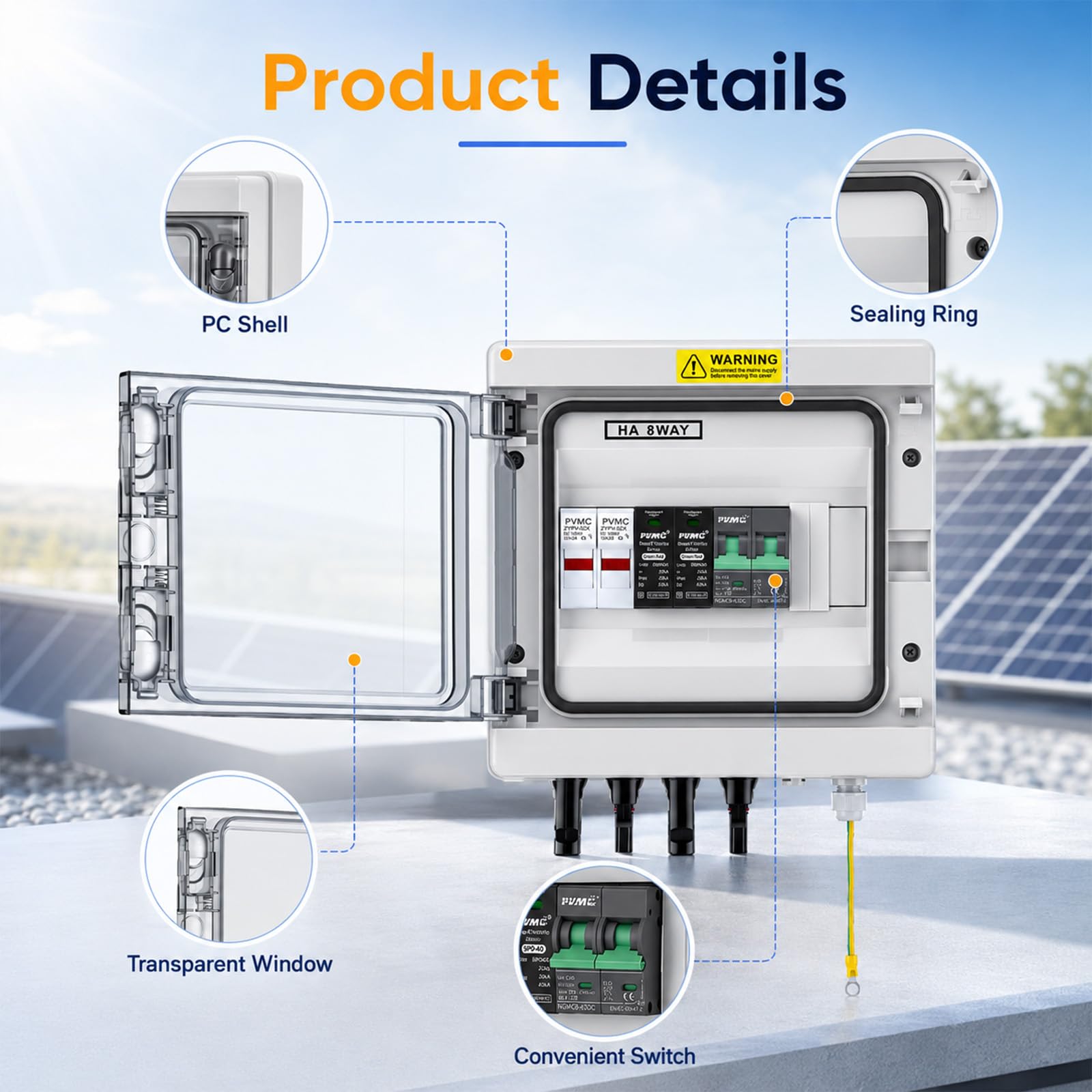 Interruttore di separazione CC, protezione da sovratensione PV con interruttore di corrente 600V32A40kN, portafusibili e fusibili 30A