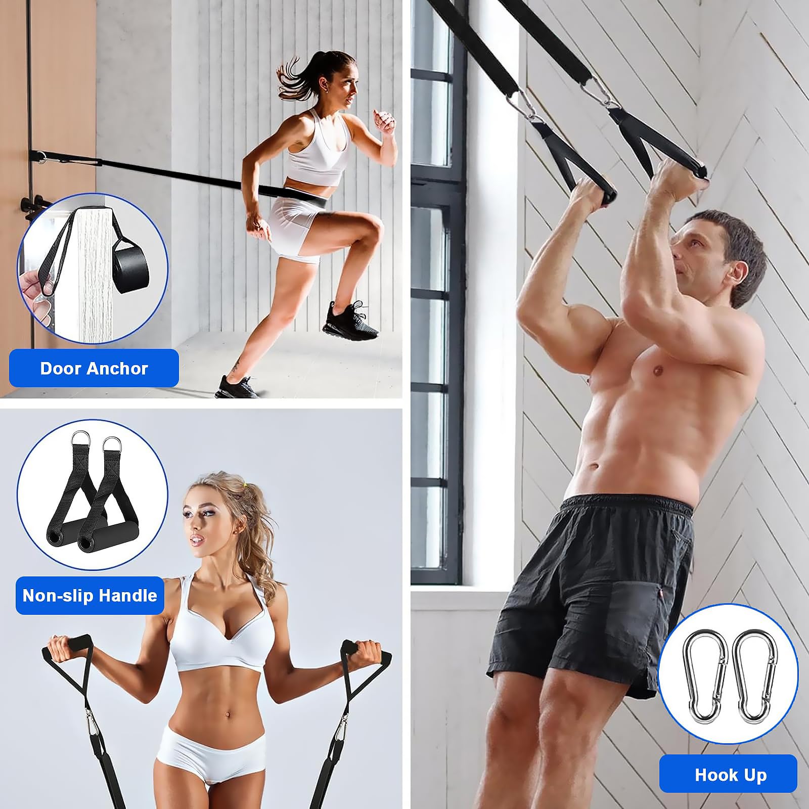 Set De 3 Bandes Élastiques De Musculation - Jaune, Rouge, Noir - Différents Niveaux De Résistance Pour Yoga, Fitness, Squats