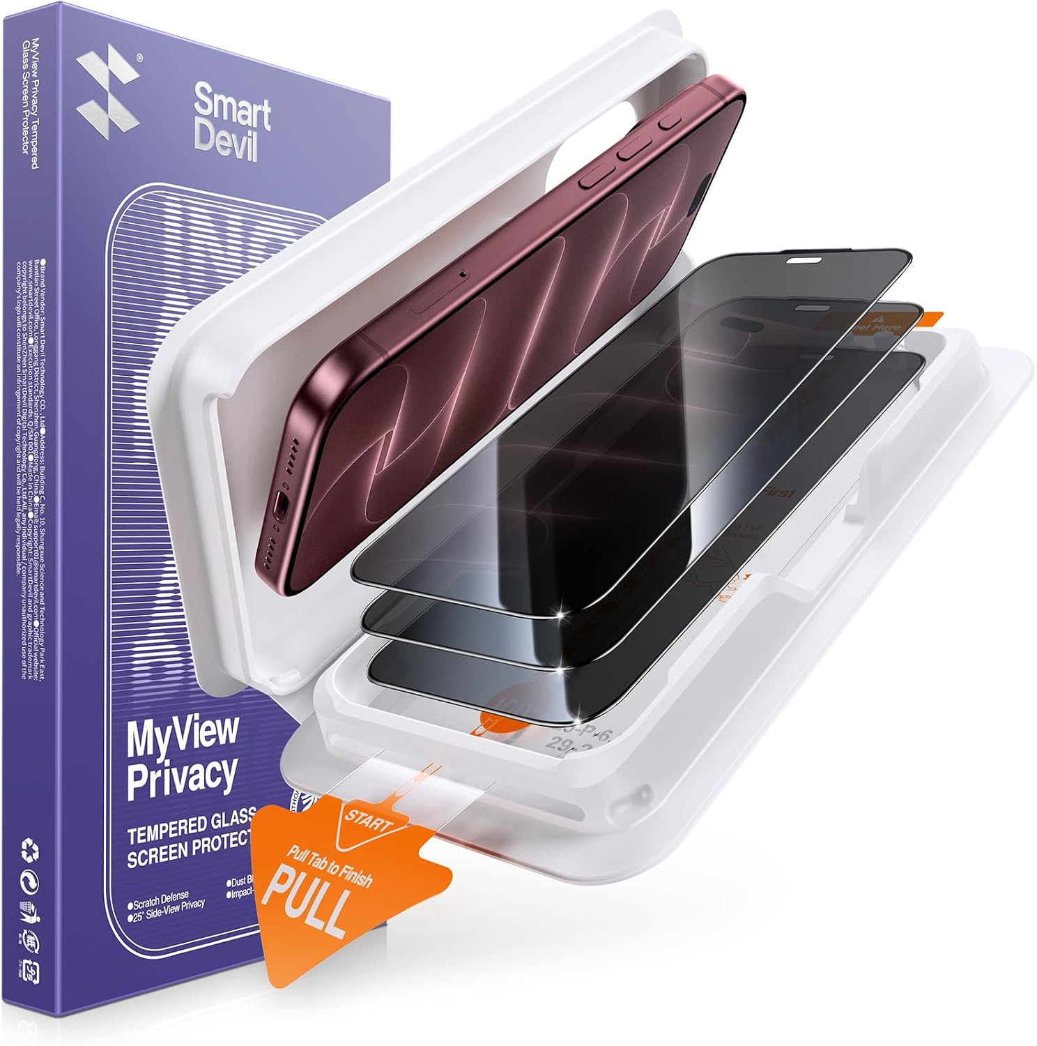 SMARTDEVIL 3 Pack for iPhone 18 Pro Max Privacy Screen Protector, Anti-Spy