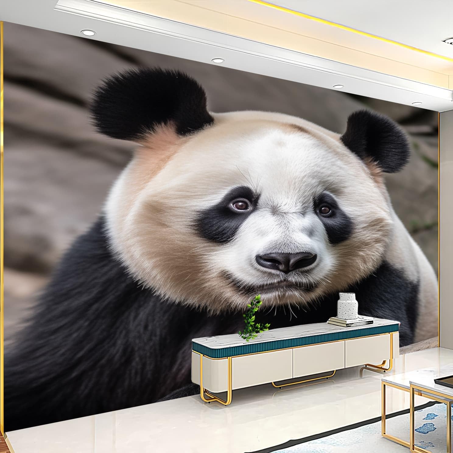 Fototapeta do wnętrz Fototapety 300 x 210 cm Zwierzęta Śliczna Panda Włóknina Tapety Fototapety Panorama Ściana Do Sypialni Salonu TV Fototapety Plakat