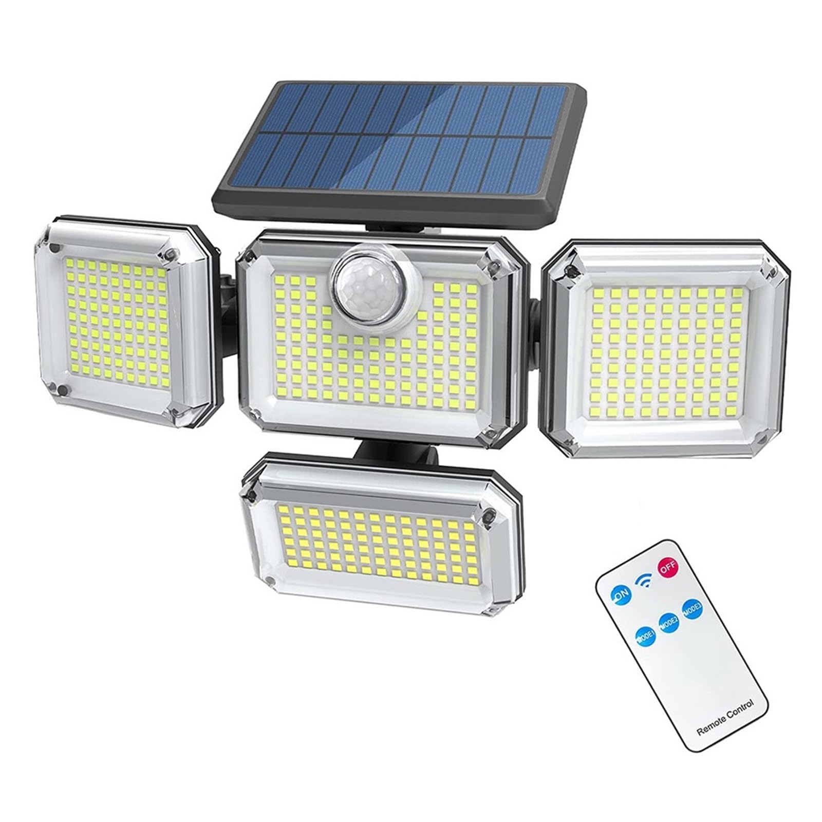 Focos solares LED 333 Luces Solares LED Sensor De Movimiento Al Aire Libre Inducción Humana Cabeza Ajustable IP65 Lámpara De Pared De Energía Solar Impermeable For El Jardín Del Hogar El ahorro de ene