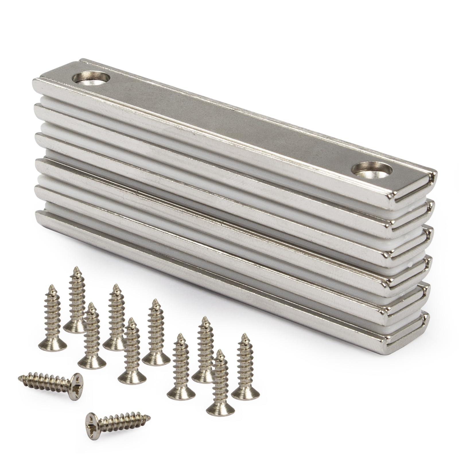 Strong Neodymium Thin Steel Bar Magnets, 3 Inch Heavy Duty Industrial Rare Earth Bar Magnets with Screw for Holding Handle Tools(12P, Sliver) — Amazon image 9