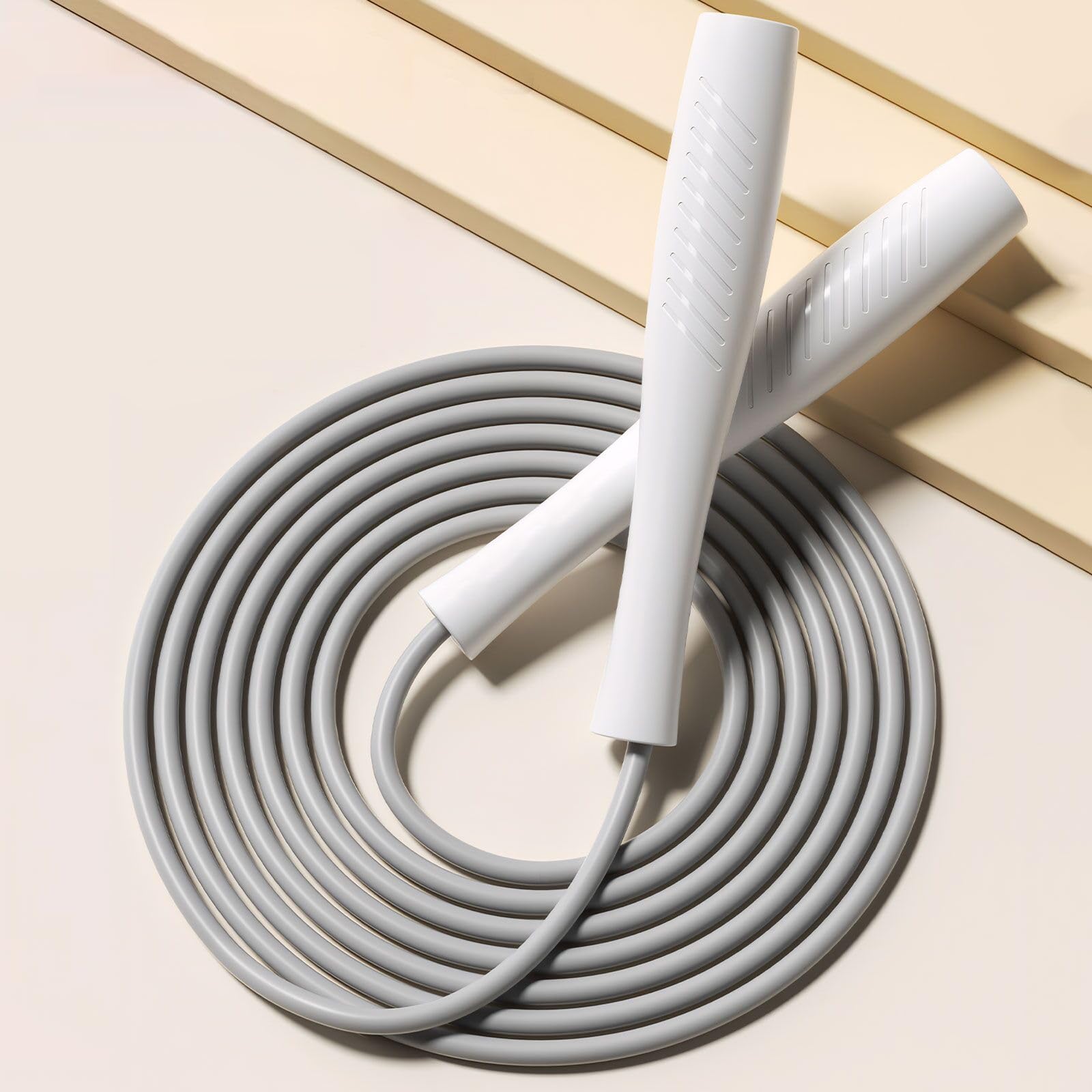 Skipping Ropes Kids, Adjustable Children Jump Rope with ABS Handles and PVC Rope for Child Student Toddler (White)