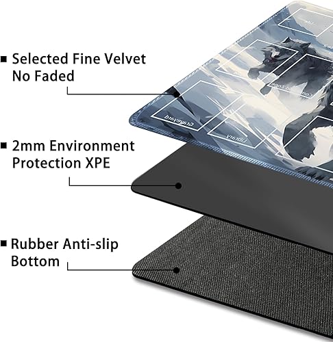 Miniatura 119 de Tapete de juego para MTG, con bolsas de almacenamiento gratis, tapete de juego de 24 x 14 pulgadas, TCG y tapete de juego de mesa para tarjetas