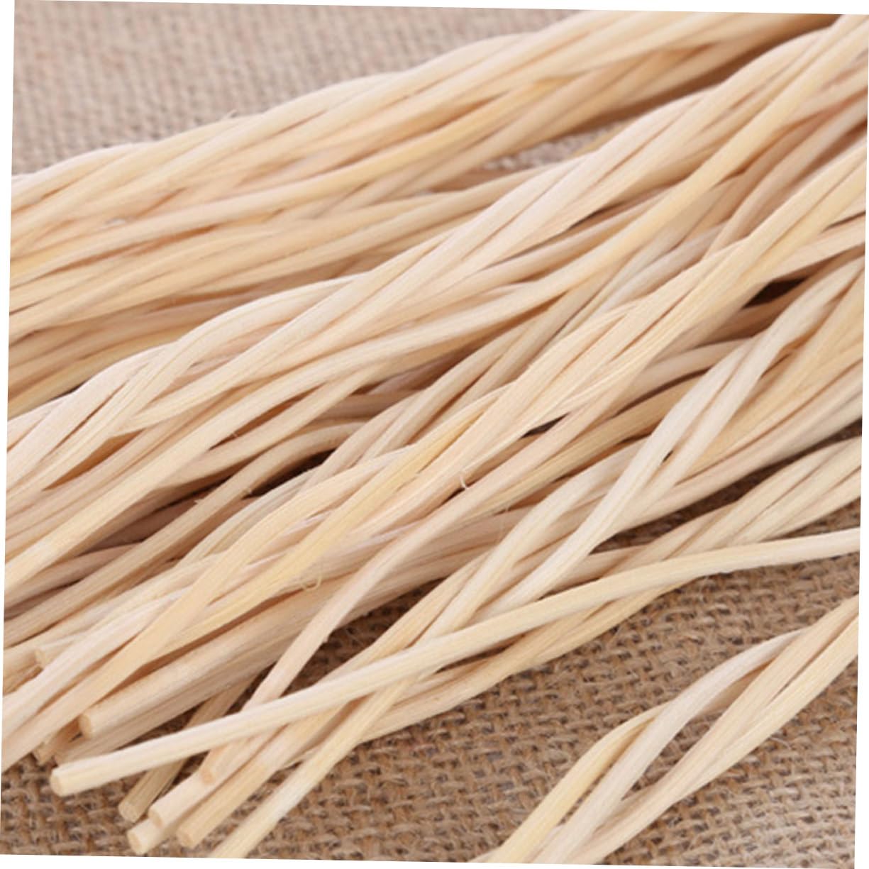 Levemolo 20pcs Wavy Rattan Diffuser Sticks Natural Fragrance Refill for Home Bedroom Office Spa Quick Absorb Distribute Scent Light Yellow Decor