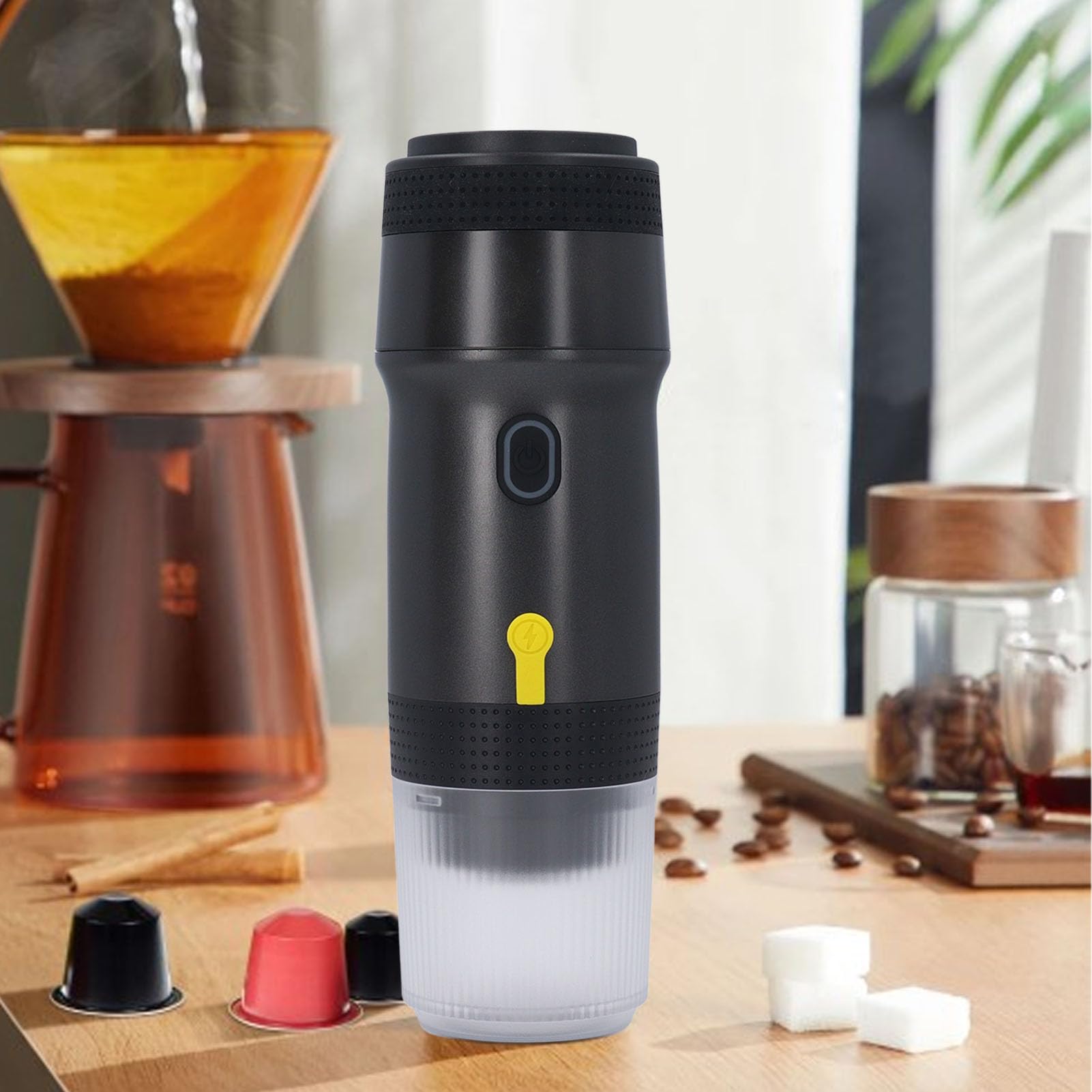 Bewinner Máquina de Café Expreso Eléctrica Automática - de Cápsulas Profesional con Calefacción Inalámbrica de 20 Bar, Portátil y Ligera para Uso Doméstico o Viajes