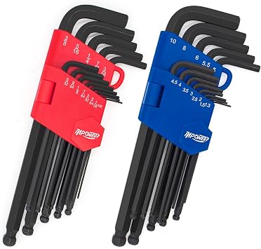Allen Wrench Set of 26 SAE and Metric Hex Keys Long Arm Ball End Allen Key Set Tool for Hex Socket Screws - Set of 2